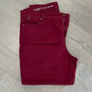 Talbots Flawless Slim Ankle 16P Wine Color